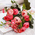 Wholesale 13 Heads Arrangement Silk Artificial Roses Flowers Bouquet for Wedding Decoration