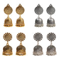Douvei 4Pcs/Set Hot Sale HXESET-13 Sunflower Bohemian Indian Style Women Party Wearing Bells with Alloy Tassel  Stud Earrings