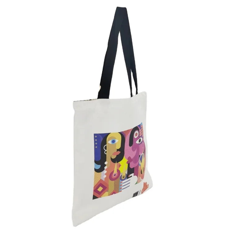 New Arrival Eco-Friendly Full Cotton Canvas Tote Bag Factory Direct Wholesale with Custom Colorful Logo Printing for Shopping