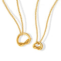 Summer New Hot Sale Stainless Steel Fine Jewelry Design Sense Simple Hollow Knotted Round Pendant Necklace