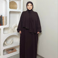 LM013 IRONFREE Crepe Hooded Abaya Hijab Attached With Scarf Pockets Muslim Jilbab Cute Modesty Dress  Jabab Prayer Dress Modest