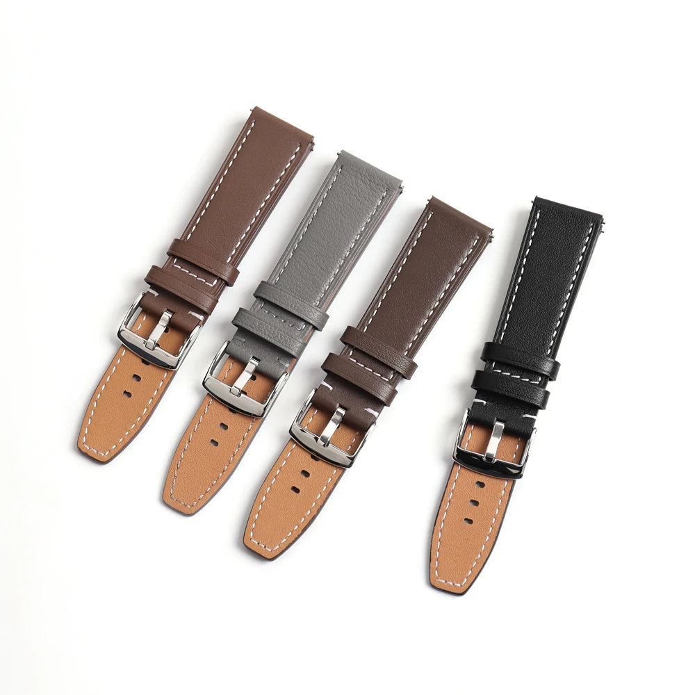 Luxury Genuine Leather Watch Strap Watch Band 22*20 Mm Wholesale Quick Release Leather Watchband Top Grain Cow Leather Opp Bag