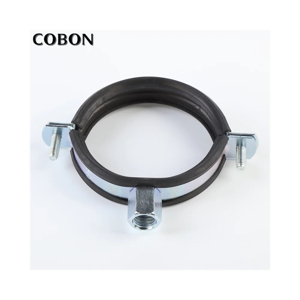 Galvanized M10 Rubber Pipe Clamp Ningbo Manufacturers High Temp M8+10 Pipe Clamp Rubber Fixing Pipe Hanger Tube
