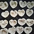 Wholesale Hand Carved Craft Customized Materials Clear Quartz Geode Druzy Crystal Heart for Meditation