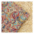 Hot Selling Silky Brown Paisley & Floral Printed Blackout Satin Fabric 100% Polyester for Wedding Garments & Girls