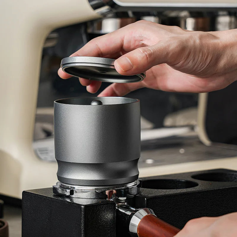 Custom Logo Espresso Aluminum Coffee Dosing Cup Barista Tools Coffee Powder&Coffee Containers Suitable for 58mm