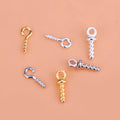 Various Styles Screw Eye Pins 925 Sterling Silver Screw Eye Bails for Jewelry Making Accessories Wholesale