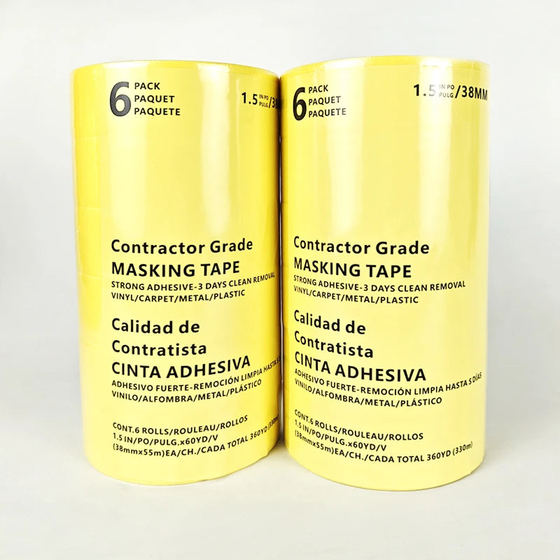 Auto-adhesive Crepe Paper Tape for Painters DIY Art Home Office Crafts-Yellow No Residue Tape for Automotive Applications