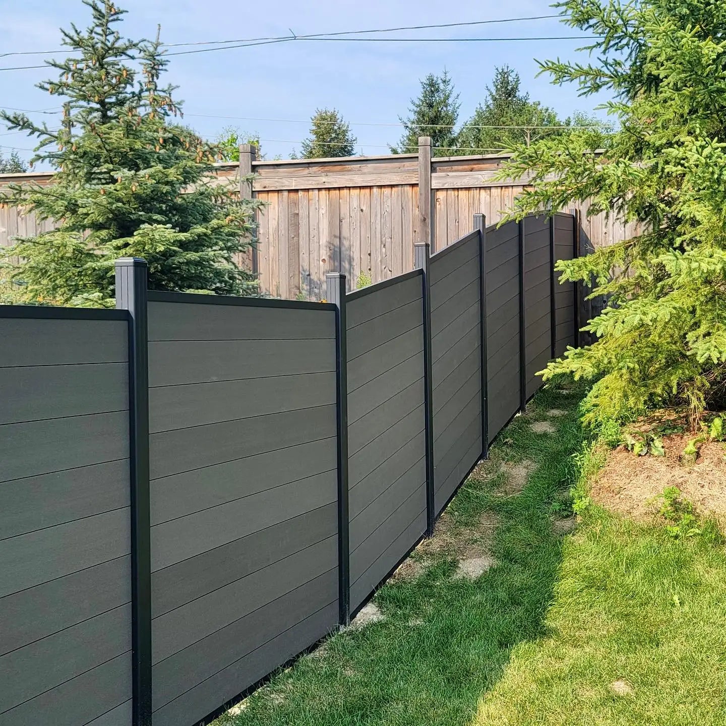 WPC Composite Eco-Friendly Waterproof Durable UV Resistant Security Fence with 3D Modeling for Home Garden Outdoor Use