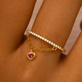 Fashion Rings Jewelry 925 Sterling Silver Open Ring Full Zircon Heart Chain Gold Plated Rings for Women