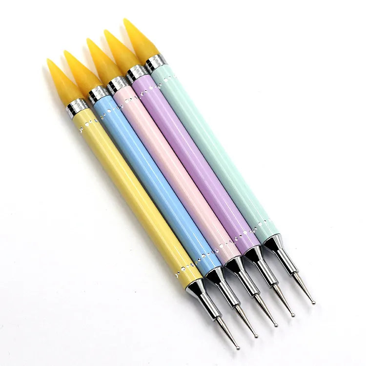 Double-Head Diamond Embroidery Dot Painting Pen & Brush Nail Art Rhinestone Picker Plastic Handle Crystal Wax Pencil Tool