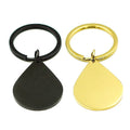 Wholesale Stainless Steel Drop Shape Key Tag Metal Blank Pet Name ID Tag Keychain Dog Tag Custom Laser Printing Logo