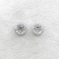 Sterling Silver 4*4mm Semi Mount Stud Earrings Empty Frame Support Blank Setting S925 Base Without Center Stone for DIY Inlay
