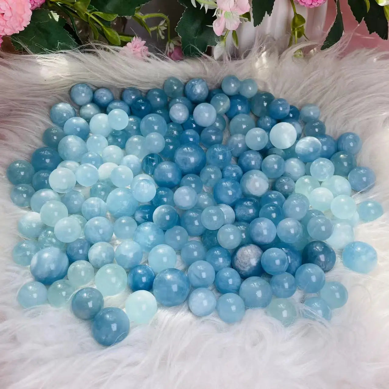 Natural rare Material Wholesale Price Crystal Quartz Small Aquamarine Sphere Crystal Balls for Collection