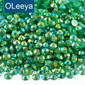 OLeeya Bulk Packing 2mm-6mm Crystal AB Strass Sliver Bottom and Jelly AB Resin Stones Non Hotfix Resin Rhinestones for Craft DIY