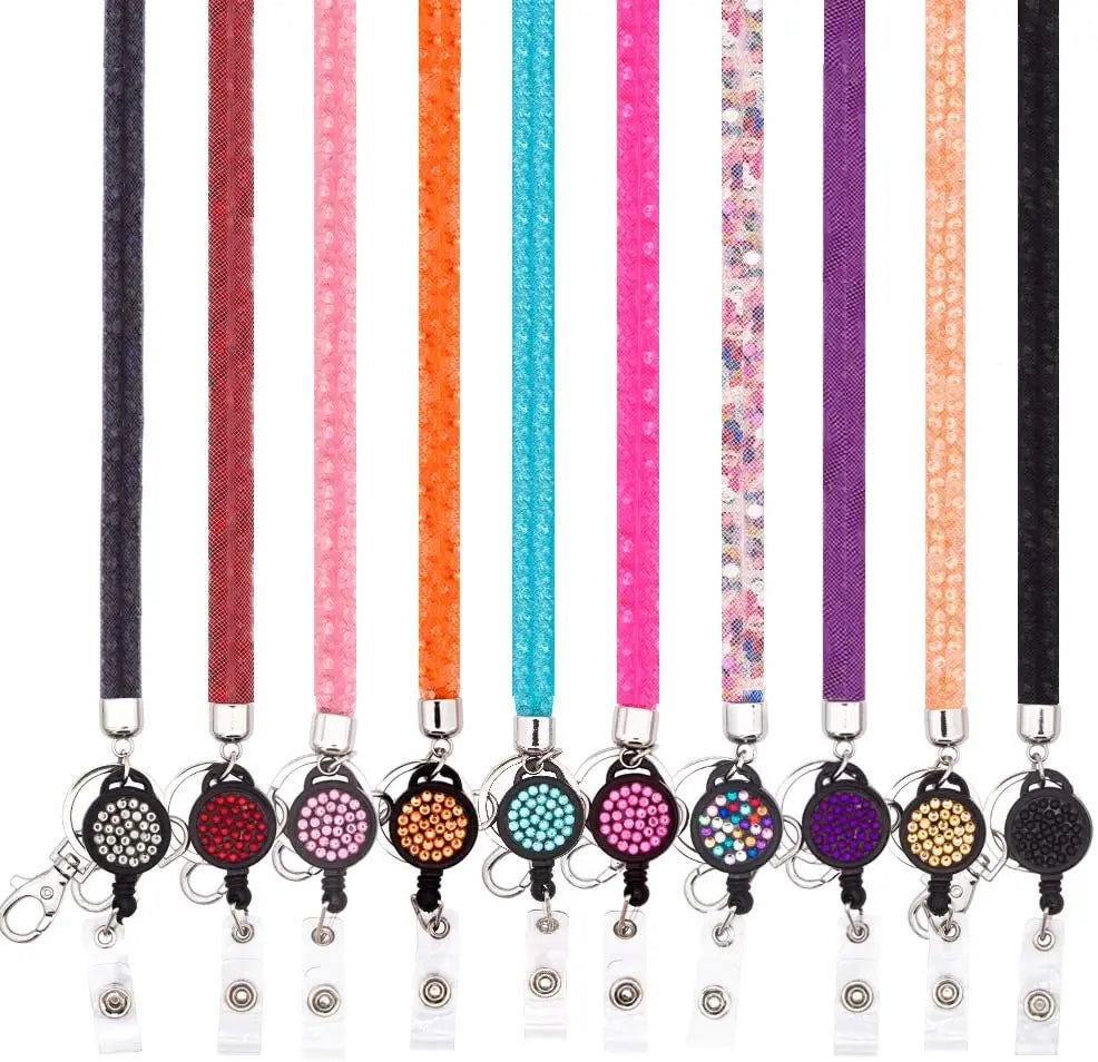 2020 Wholesale Business Rhinestone Bling Rope Lanyard with Id Card Holder