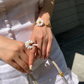Expert Handcrafted Small Daisy Open Ring European American Jewelry Fresh White Enamel Flower Gold Plated Trendy Style for Women
