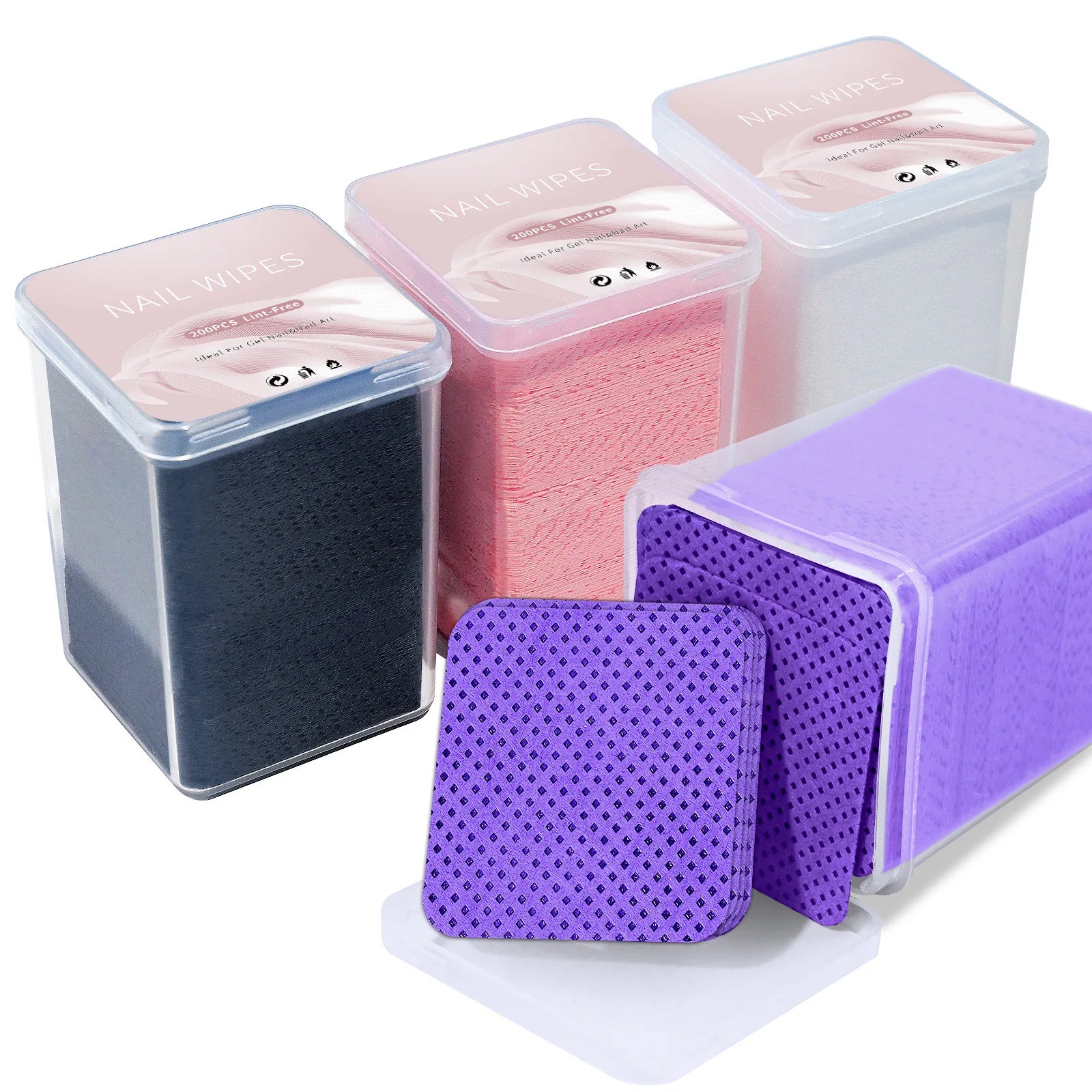200Pcs Box Lint Free Nail Polish Remover Pads Bulk UV Gel Nail Remover Pad Cleaner Paper Cleaning Nail Remove Pad