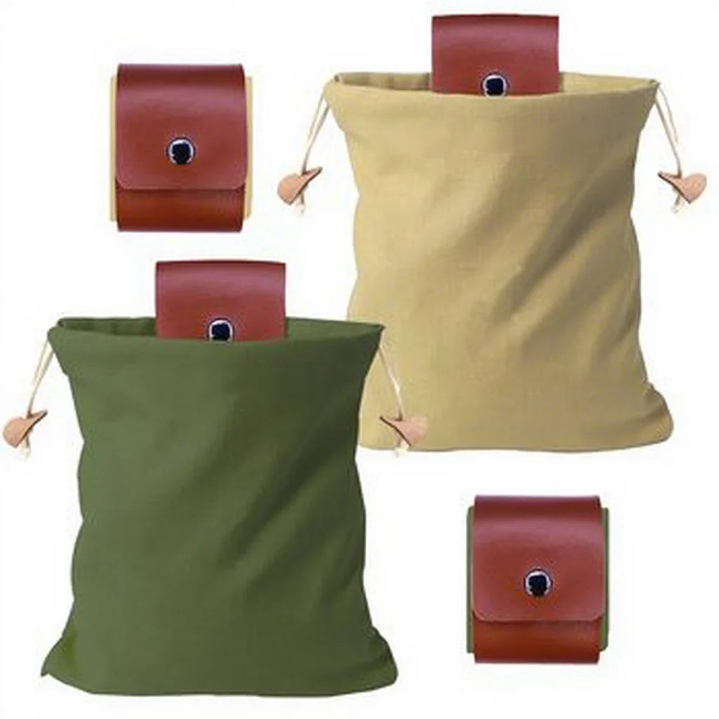 Bushcraft Bag Canvas Foraging Pouch Leather Canvas Pouch Belt Bag for Men Camping Hiking Fruit Picking Mushroom Foraging