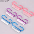 GREENKEM 5Pcs/Lot Acrylic Nail Brush 4 Color Nail Art Manicure Pedicure Soft Remove Dust Plastic Cleaning Nail Brushes