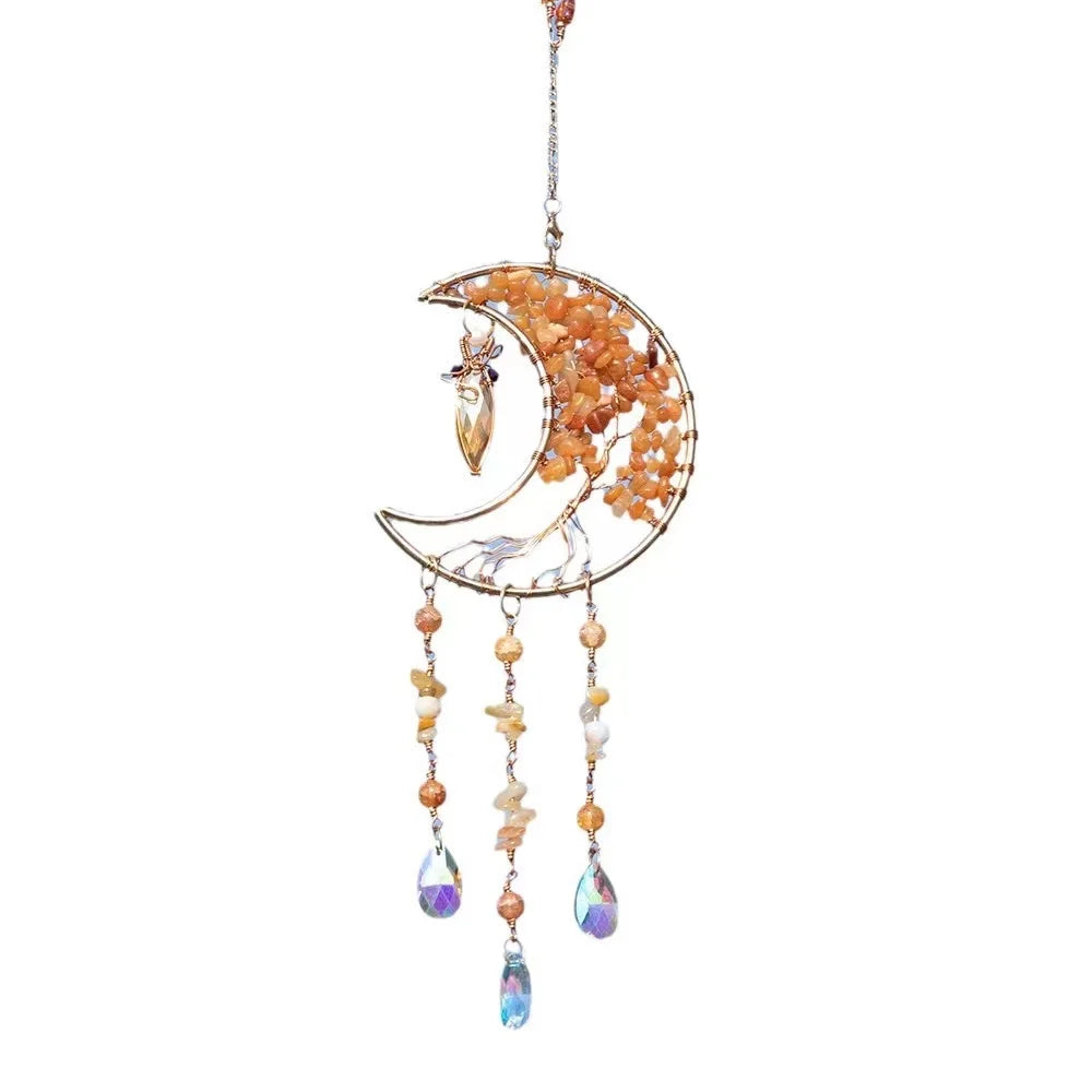Hot Sell New Red Agate Stone Little Tree of Life Sun Catcher Crystal AB Color Ball Pointed Bead for Decoration