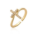 LC202311115 Wholesale Fashion Stainless Steel Blessed Christian Jewelry Religious Sideways Cross Rings