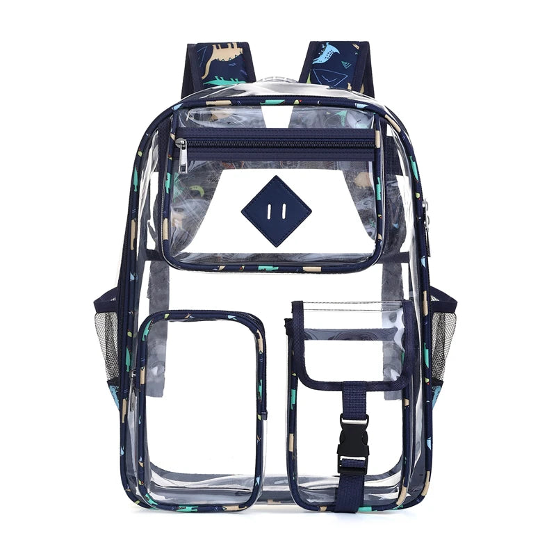 Clear Backpack Heavy Duty Large Capacity PVC Transparent Waterproof Bags for School Stadium College