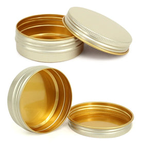 2oz Empty Round Empty Aluminum Tins Cosmetic Round Cream Jars Aluminum Jars Aluminum Metal Packaging Cosmetic Tin Can