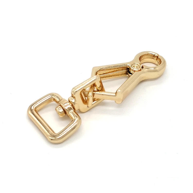 Metal Light Gold Handbag Purse Belt Strap Webbing Swivel Hook Connector