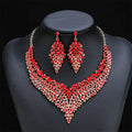 Wholesale Collar Chain Short Vintage Luxury Flower Crystal Gem Bridal Wedding Necklace Earring Jewelry Sets