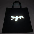 Custom EM&ODM Reflective Logo Glow Black Cotton Canvas Shopping Tote Bag