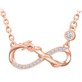 Solid 925 Silver Dragon Winding Infinity Symbol Earrings Bracelet Necklace Rose Gold