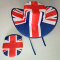Custom Printed Polyester Cowboy Hat Foldable Pop-Up National Flag Design with Sun Protection for Beach Use Comes with Pouch