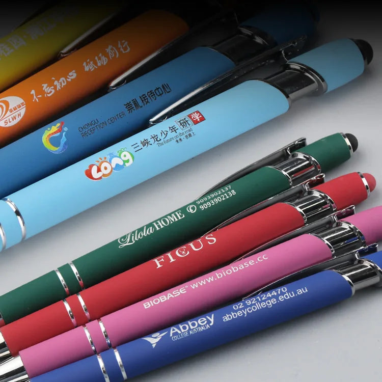 BKS Creative 2-in-1 Aluminum Ballpoint and for Stylus Pen Promotional Metal Pen with Customizable Logo 1.0mm Writing Width