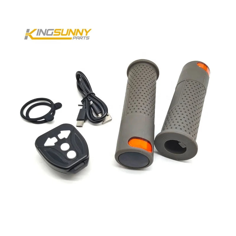 Silicone Handlebar with Light for Electric Scooter Grip Remote Control Turn Signal Scooter Handle Grips Metal Material