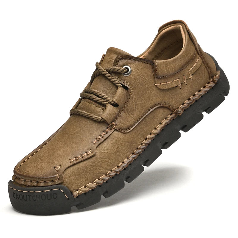 Accept OEM Service Custom LOGO Large Size Low Top Hand Made Leather Casual Shoes for Men