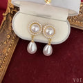 Luxury Trendy Classic Pearl Dangle Drop Earrings for Women Girls for Wedding Jewelry