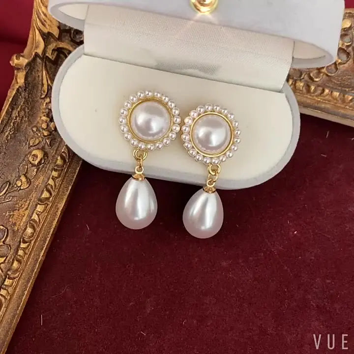 Luxury Trendy Classic Pearl Dangle Drop Earrings for Women Girls for Wedding Jewelry