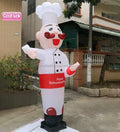 Custom 3m High Inflatable Waving Sky Dancer Chef Cook New Design 1 Leg Waving Arms for Restaurant & Shop Advertising