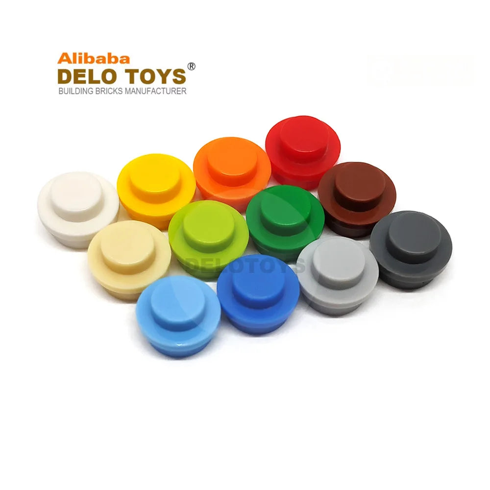 DELO TOYS ( 23 Colors ) DIY Bulk Plastic ABS Bricks Building Blocks Plate 1*1 Round 1 X 1 Blocks for Kids (NO. 6141 / 4073 )
