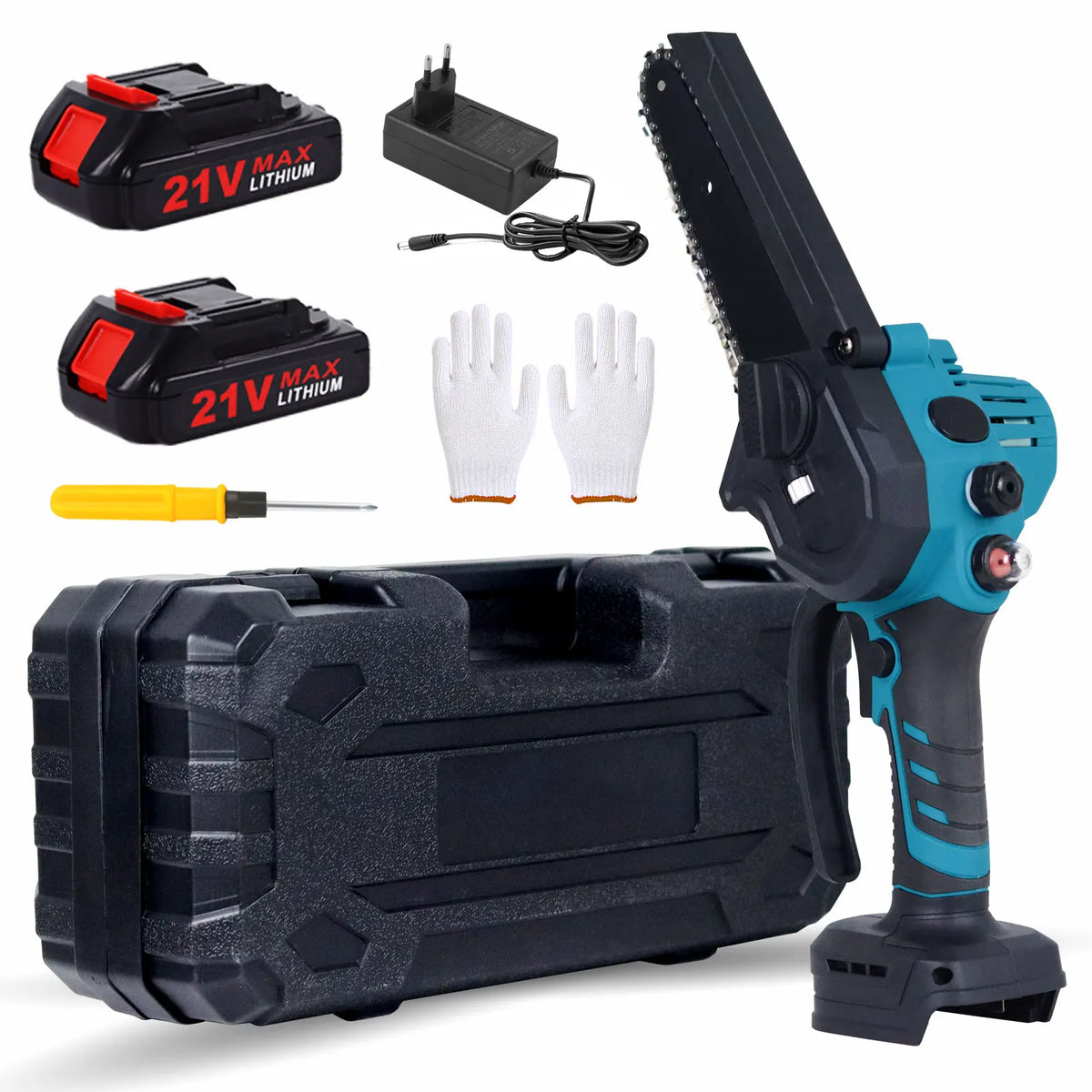 ACS146 Easy Operate 21V Cordless Electric Chain Saw Power Saw Mini Lithium Battery Industrial OEM DIY Chainsaw