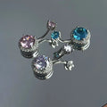 European and American Navel Ring Set with Zircon pink Circular Navel Nail Puncture Jewelry Manufacturer Wholesale Customization