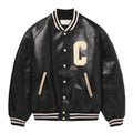Custom Chenille Embroidered Letterman Leather Bomber Jacket for Men