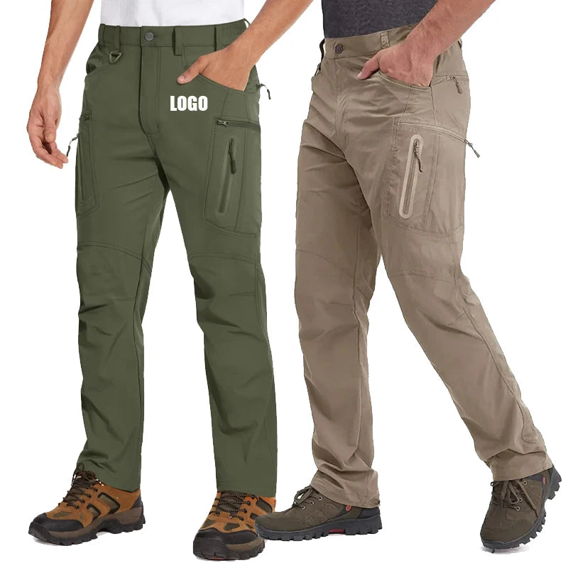 Custom Summer Lightweight Trousers Mens Tactical Fishing Pants Outdoor Hiking Nylon Quick Dry Cargo Pants Casual Work Trousers