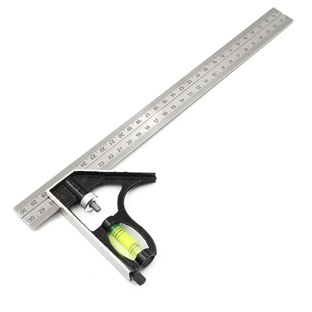 Yunbei 300mm Movable Combination Square Stainless Steel Angle Ruler Civil Industrial Right Angle Measuring Tool Supplied
