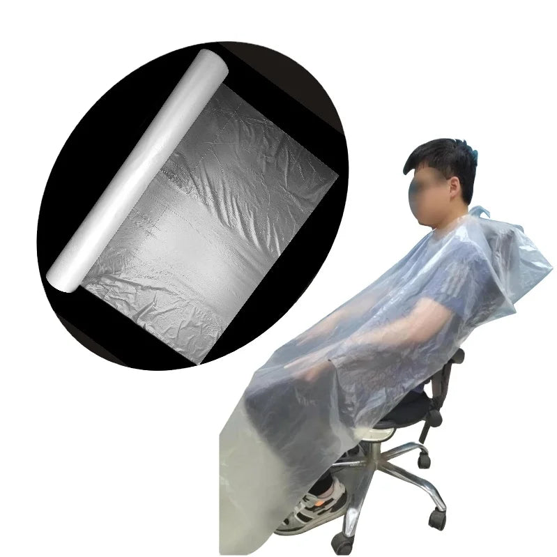 Customized Professional Hairdresser Disposable Capes PE Plastic Hair Cut Salon Barber Cape