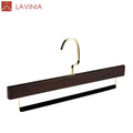 Lavinia Wholesale Non slip Single Tier Wooden Pants Hanger with Solid Wood Bar for Jeans Skirt for Wardrobe & Living Room