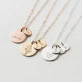 Personalized Custom logo Letter Engrave 925 Sterling Silver Gold Plated Initial Tags Disk Necklace for Mom