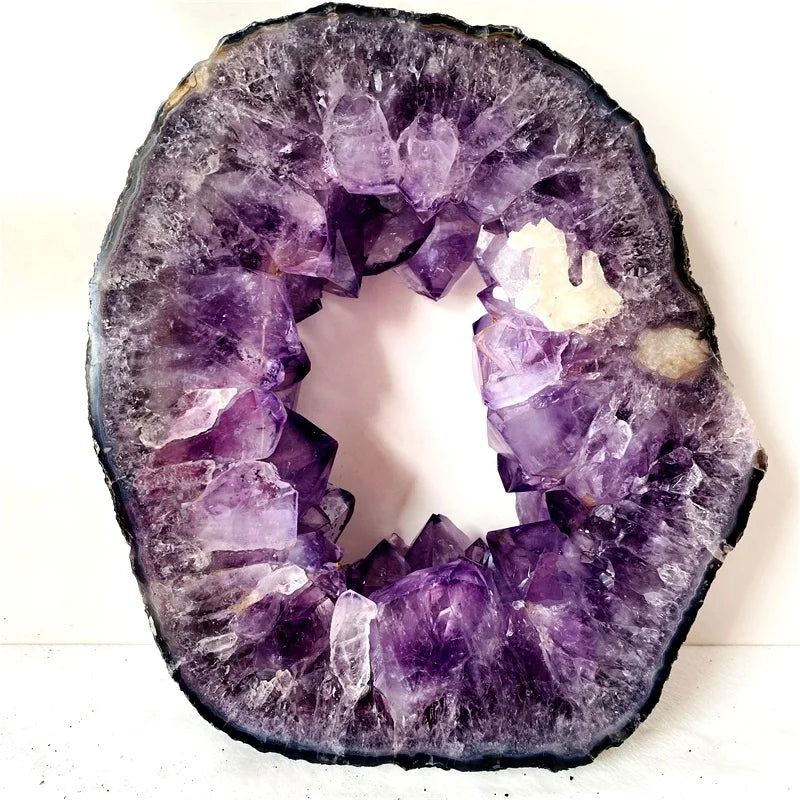 Natural Rough Amethyst Cluster Geode Wholesale Large Amethyst Druzy Slab Amethyst Slice Hole for Home Decoration