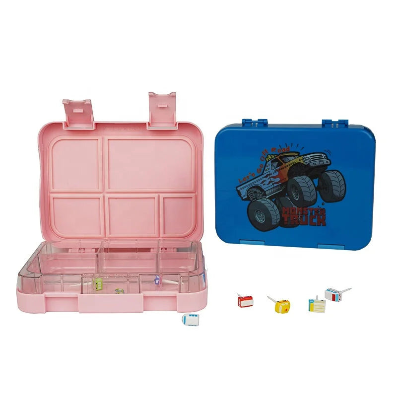 New Arrival Plastic Tin 5-Compartment Lunch Box Trending School Kids Food Grade Lunchboxes for School & Office Use